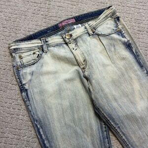 Levis 518 Jeans 17M 38x32 Light Acid Wash Blue Superlow Bootcut Y2K Low Rise